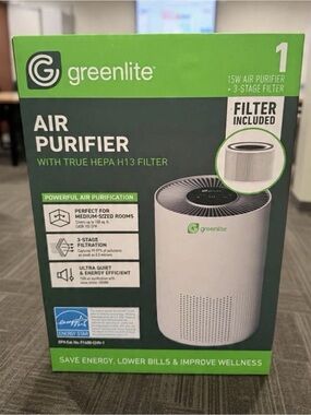 Greenlite G-Pure-15W Air Purifier True HEPA H13 Filter 158 Sq Ft New